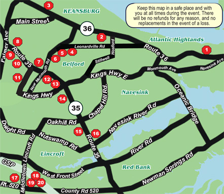 Taste of Middletown Restaurants Map